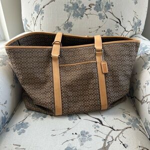 Coach Brown and Tan Travel Bag